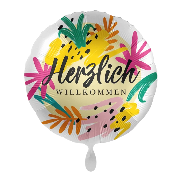Folienballon "Herzlich Willkommen" Bunt