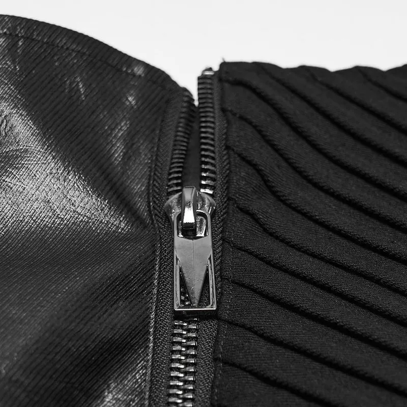 Punk-Mieder für Herren mit Schnürung und seitlichem Reißverschluss