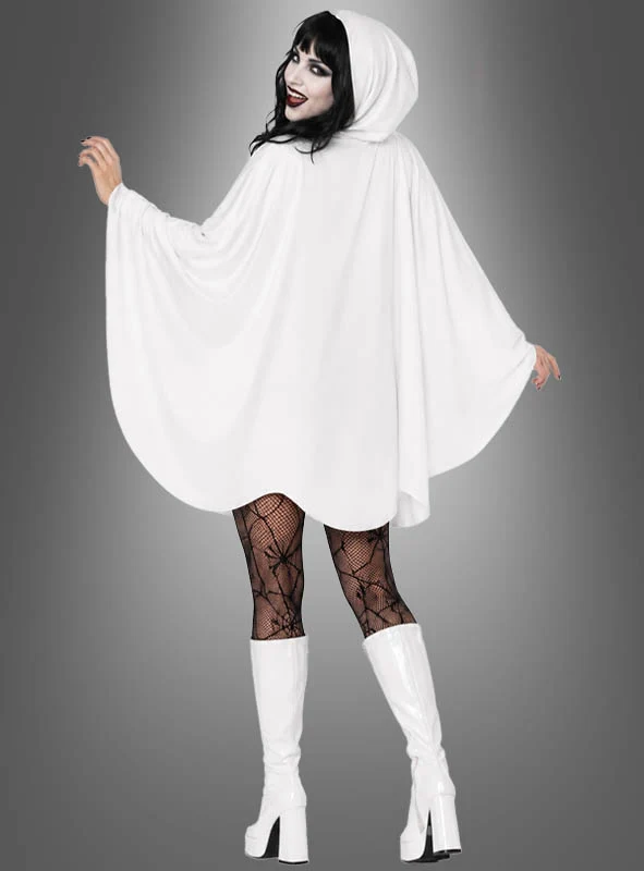 Geister Poncho mit Kapuze