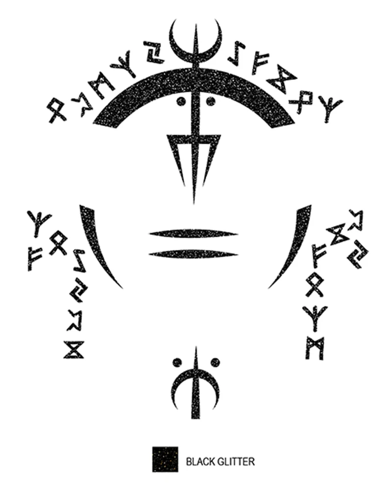 Voodoo Hexe Glitzer Gesichts-Tattoo 13x15cm