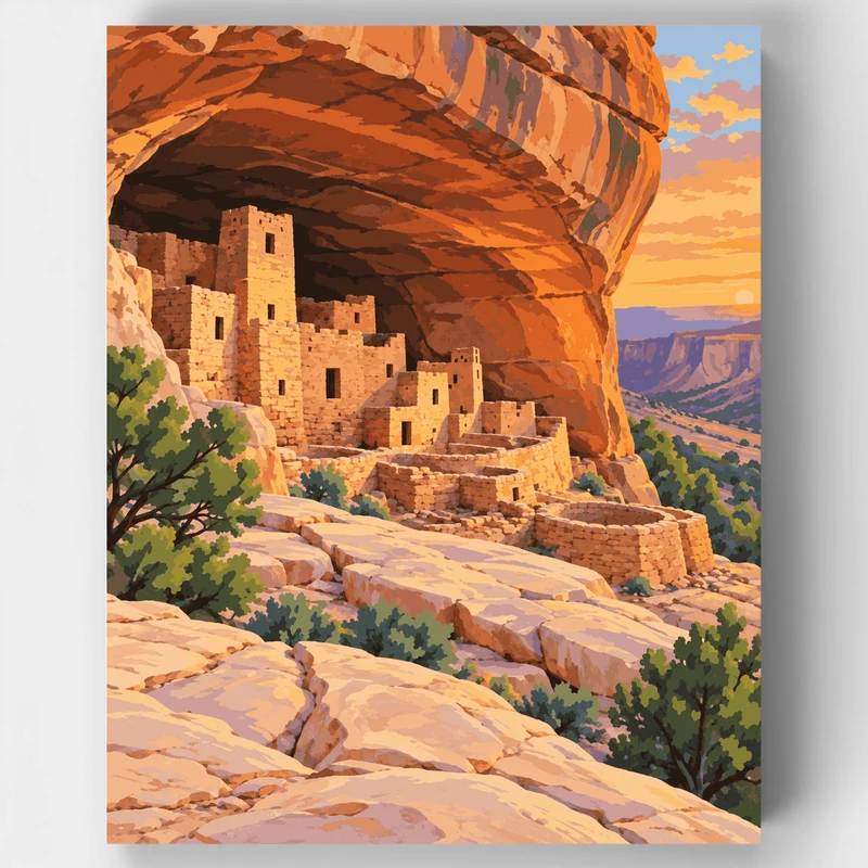 Cliff Dwelling Alcove - Paint by Numbers Kit