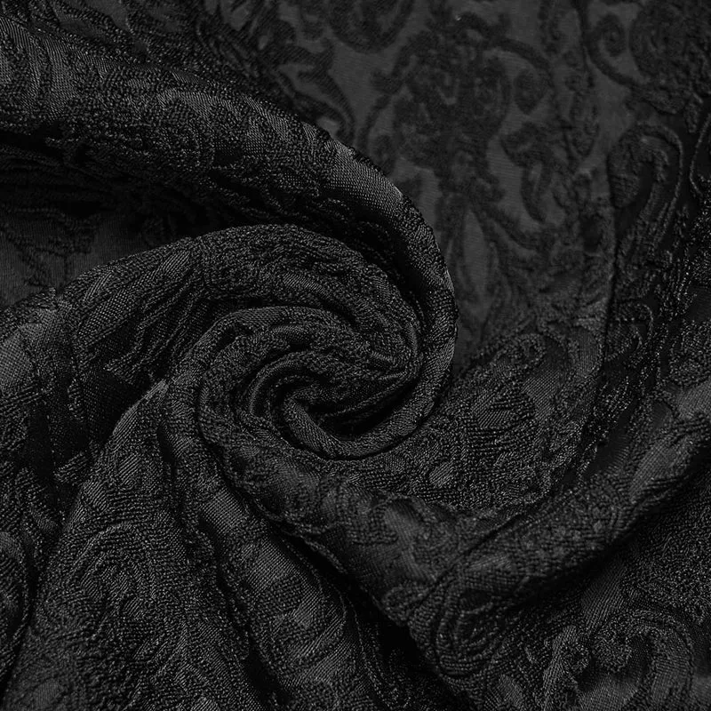 Gothic-Revers-Jacquard-Weste für Herren mit asymmetrischem Frackkragen