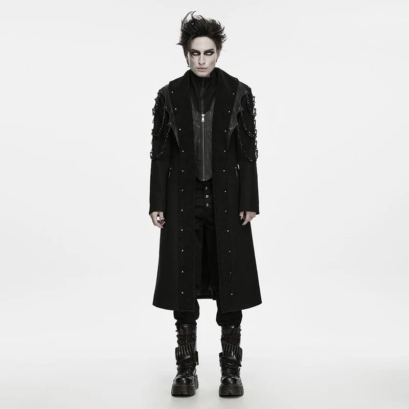 Punk-Herrenjacke mit Nieten und Kettenrevers