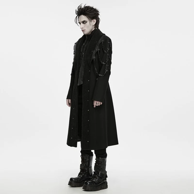 Punk-Herrenjacke mit Nieten und Kettenrevers