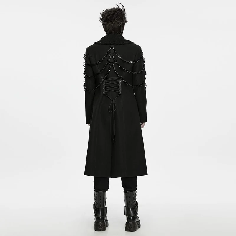 Punk-Herrenjacke mit Nieten und Kettenrevers