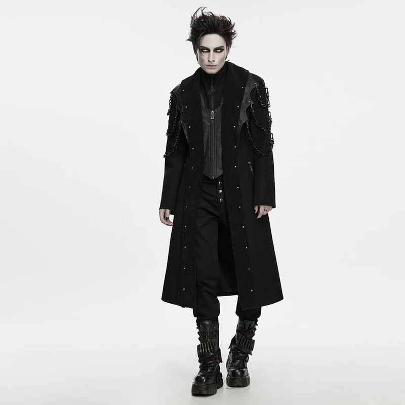 Punk-Herrenjacke mit Nieten und Kettenrevers