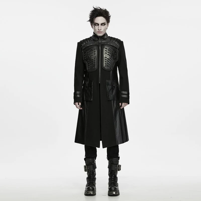 Herren Techwear Jacke mit großer Tasche, Frontreißverschluss und Stehkragen