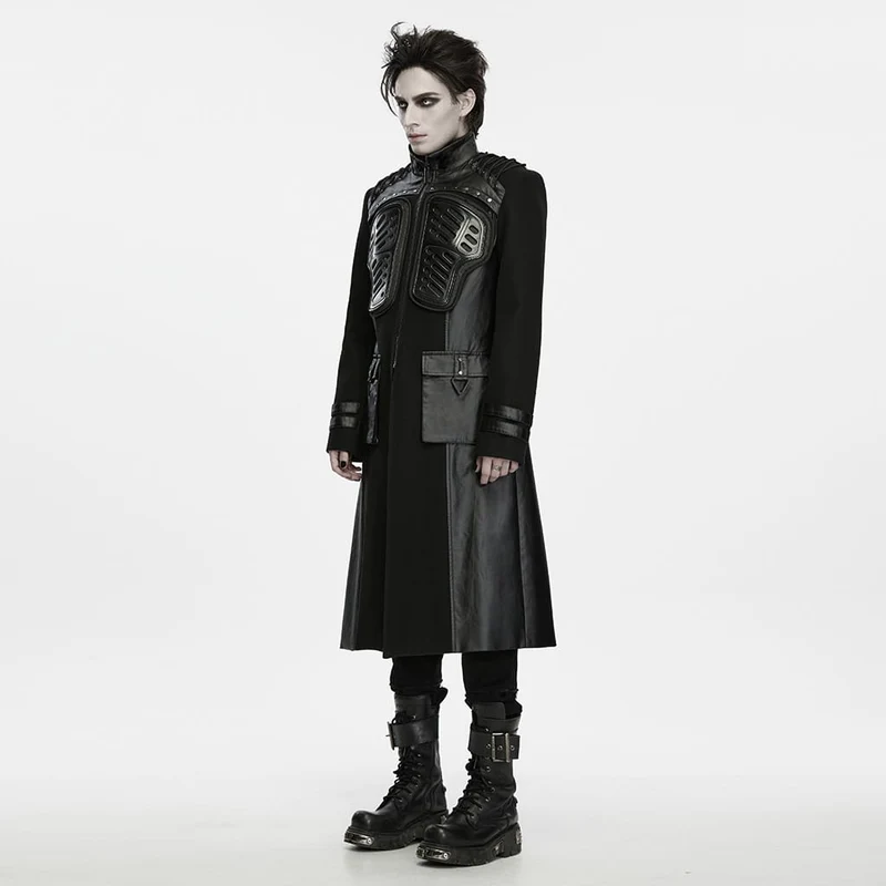 Herren Techwear Jacke mit großer Tasche, Frontreißverschluss und Stehkragen