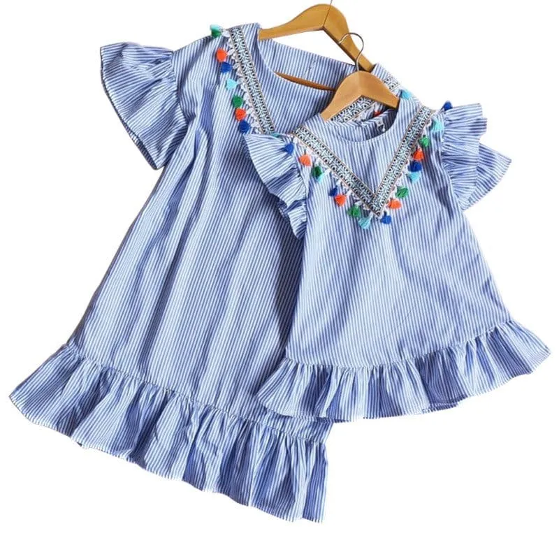 Boho Kleid Pompons