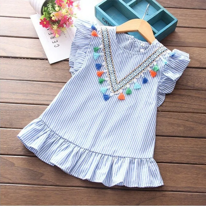 Boho Kleid Pompons