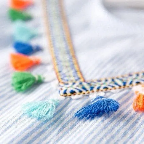 Boho Kleid Pompons