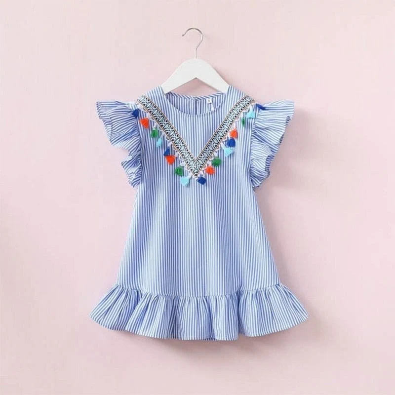 Boho Kleid Pompons