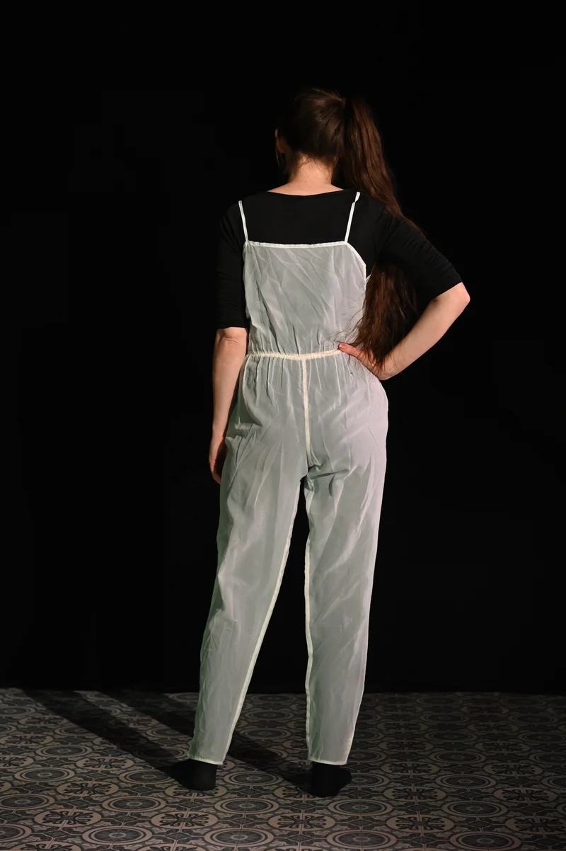Hose - Weißer transparenter Jumpsuit - W287