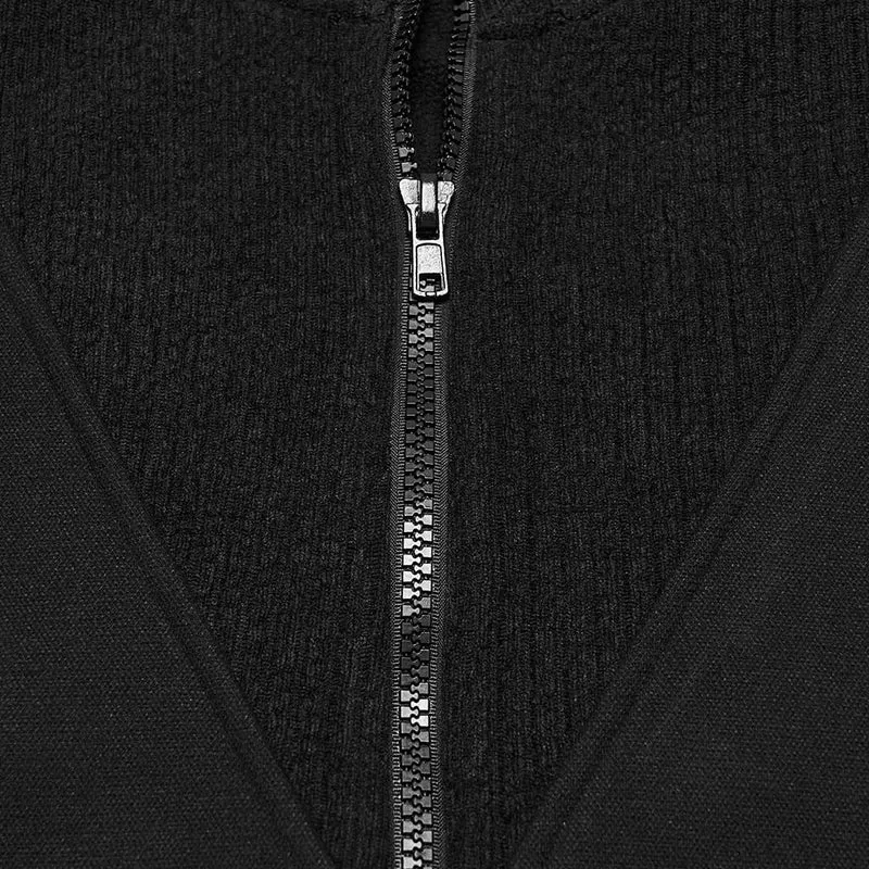 Punk-Herrenjacke mit Stehkragen, Reißverschluss und Ösen