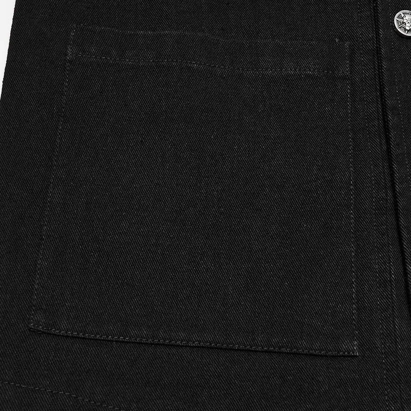 Herren-Techwear-Weste mit mehreren Taschen, Nietenbesatz und Stehkragen