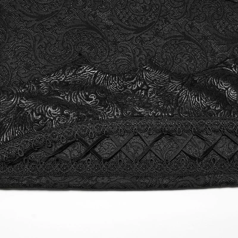 Gothic-Herrenhose mit Schnürung und Jacquard-Patchworkmuster