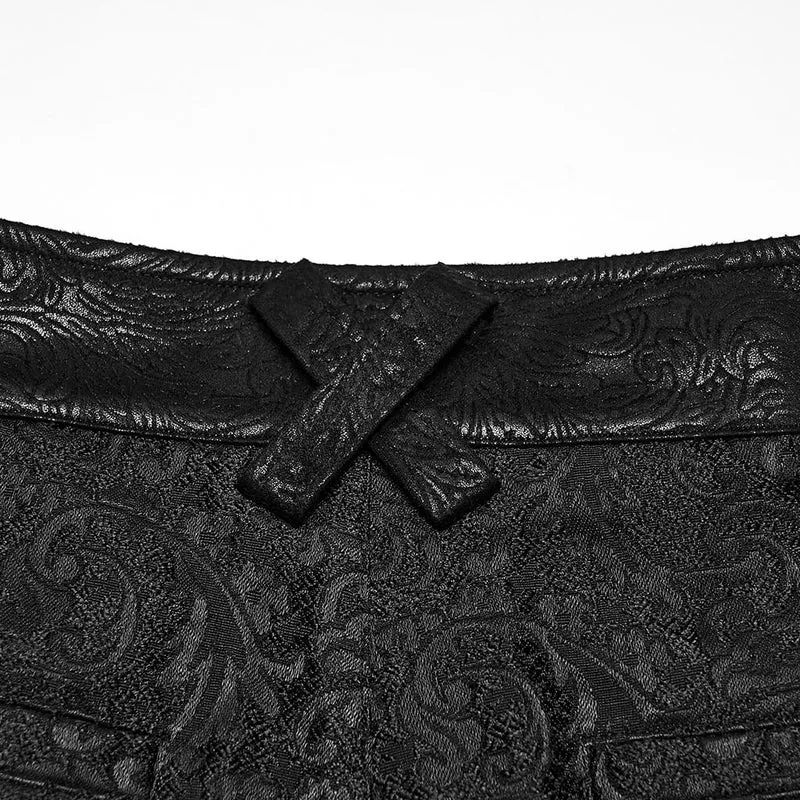 Gothic-Herrenhose mit Schnürung und Jacquard-Patchworkmuster