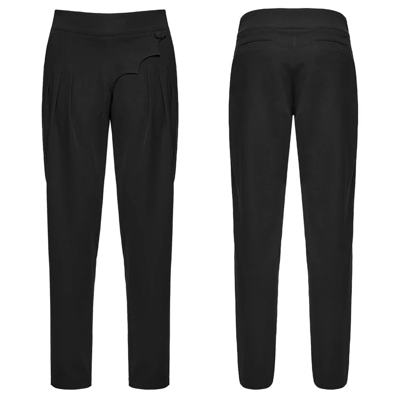 Gothic-Herrenhose mit asymmetrischem Fledermausärmel-Schnitt und Falten
