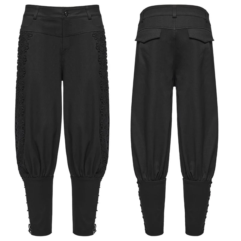 Gothic-Herrenhose mit Schnürung und Bündchen