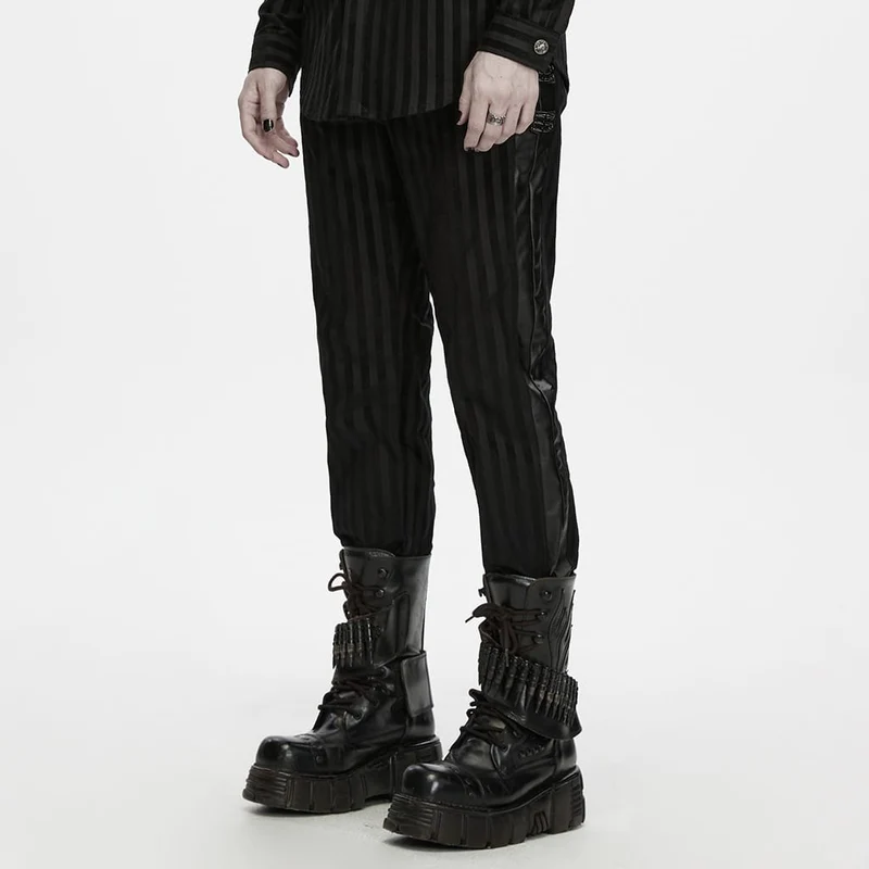 Punk-Streifen-Patchworkhose für Herren