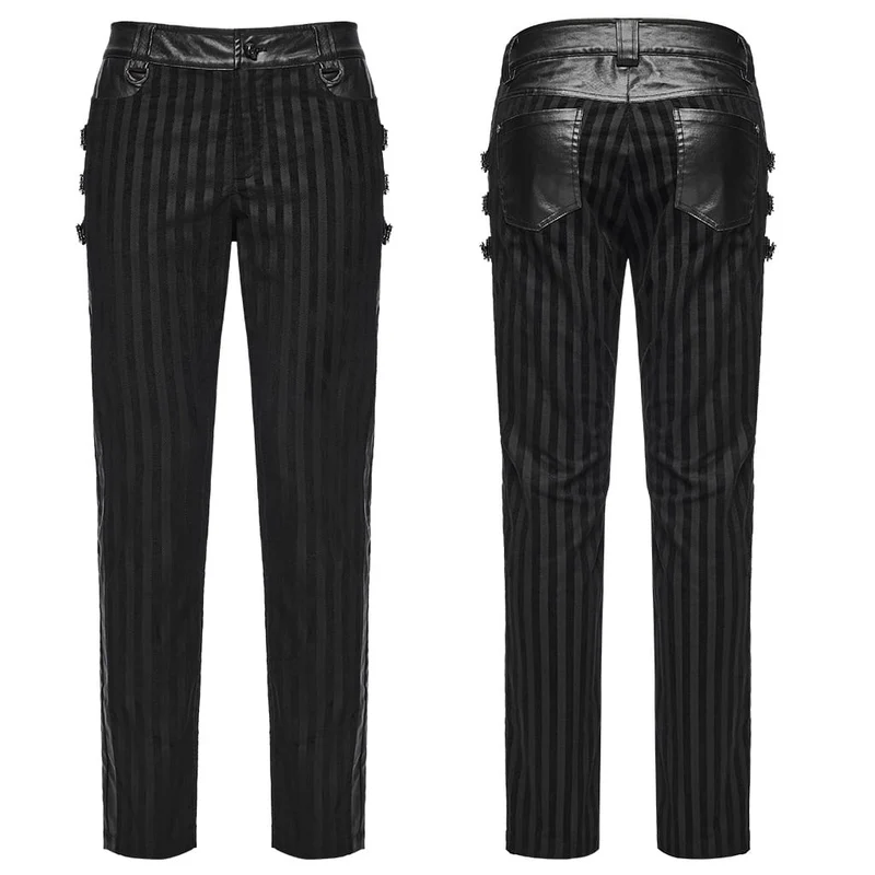 Punk-Streifen-Patchworkhose für Herren