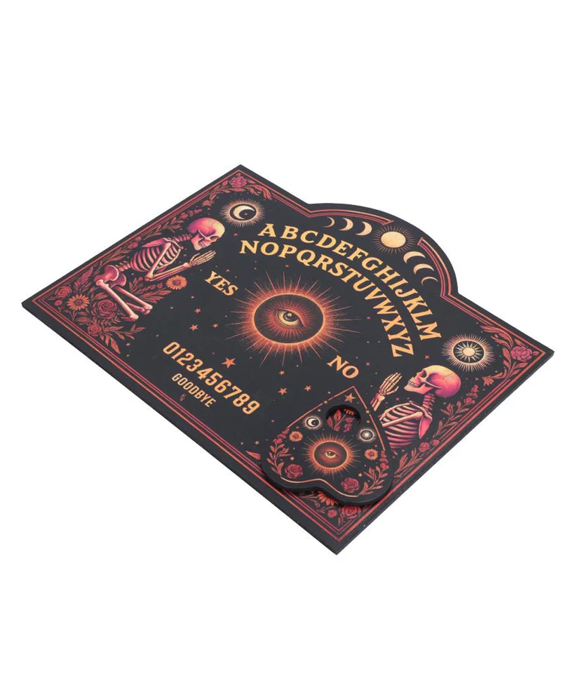 Geheimnisvolles Ouija-Geisterbrett mit Skelett- & Pflanzenmotiv