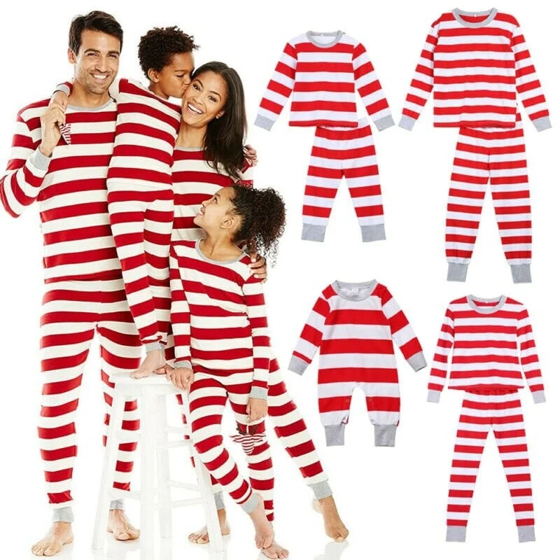 Gestreifter Pyjama Mann Frau