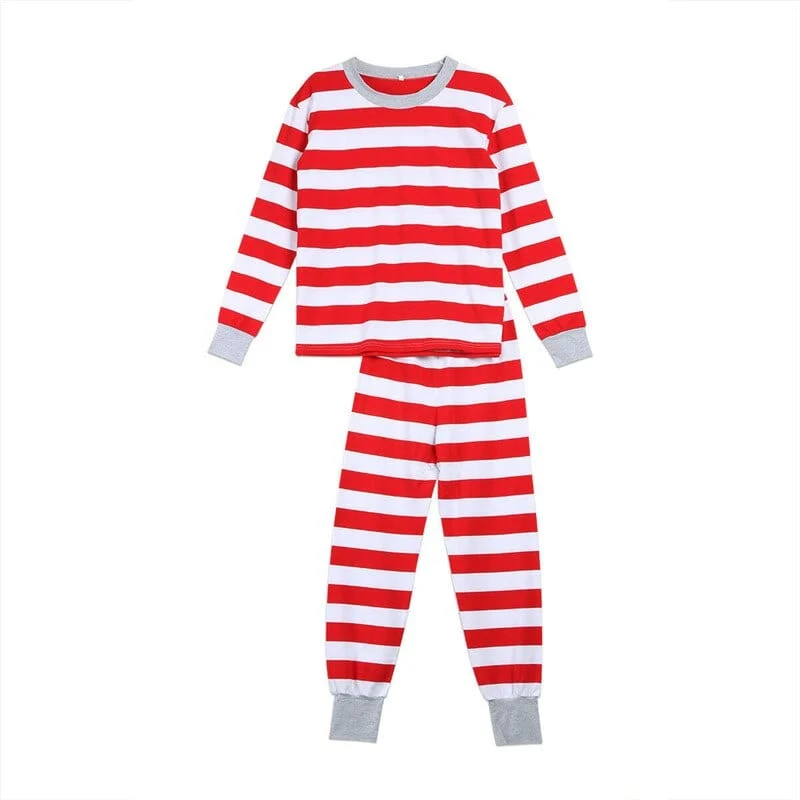 Gestreifter Pyjama Mann Frau