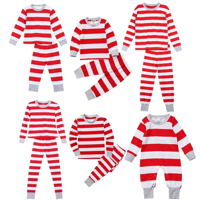Gestreifter Pyjama Mann Frau