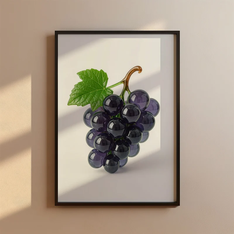 Weintrauben Stillleben Poster - Glasweintrauben Wandbild