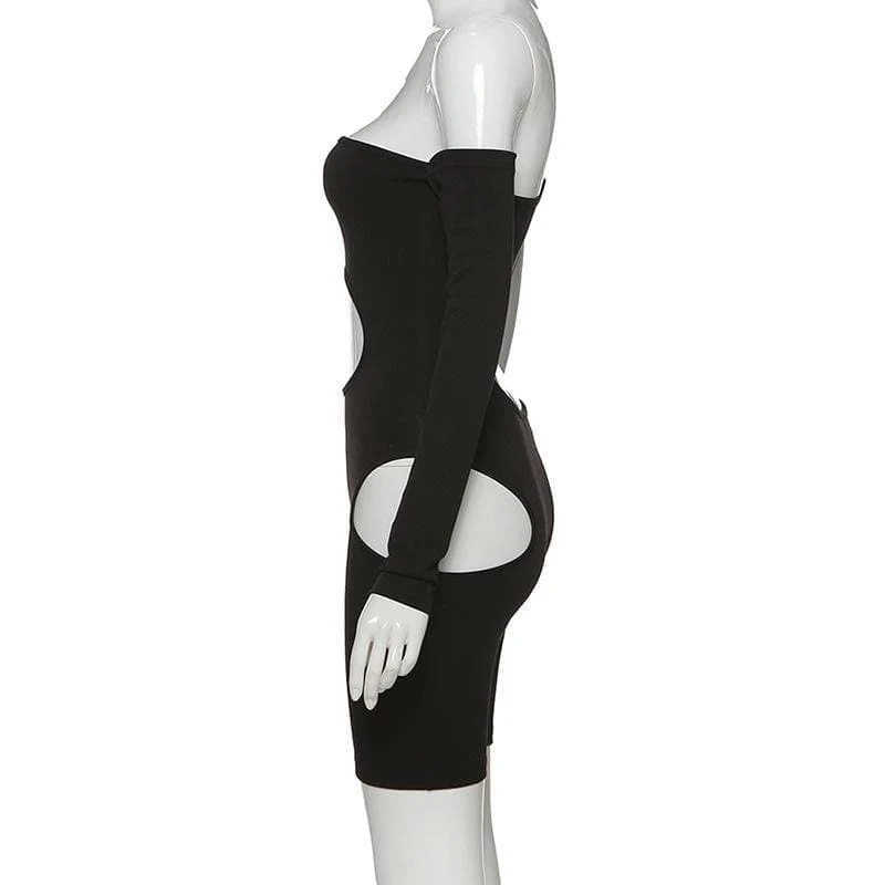Cut out one shoulder asymmetrical romper