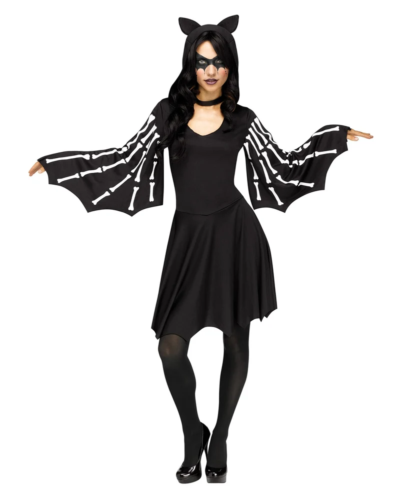 Skelett Fledermaus Kostüm-Kleid