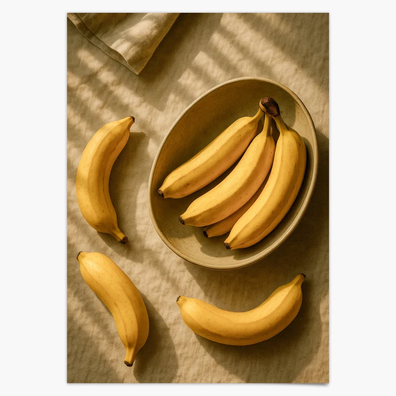 Bananen Stilleben - Küchen Bild Modern - Vintage Kunst Obstgarten