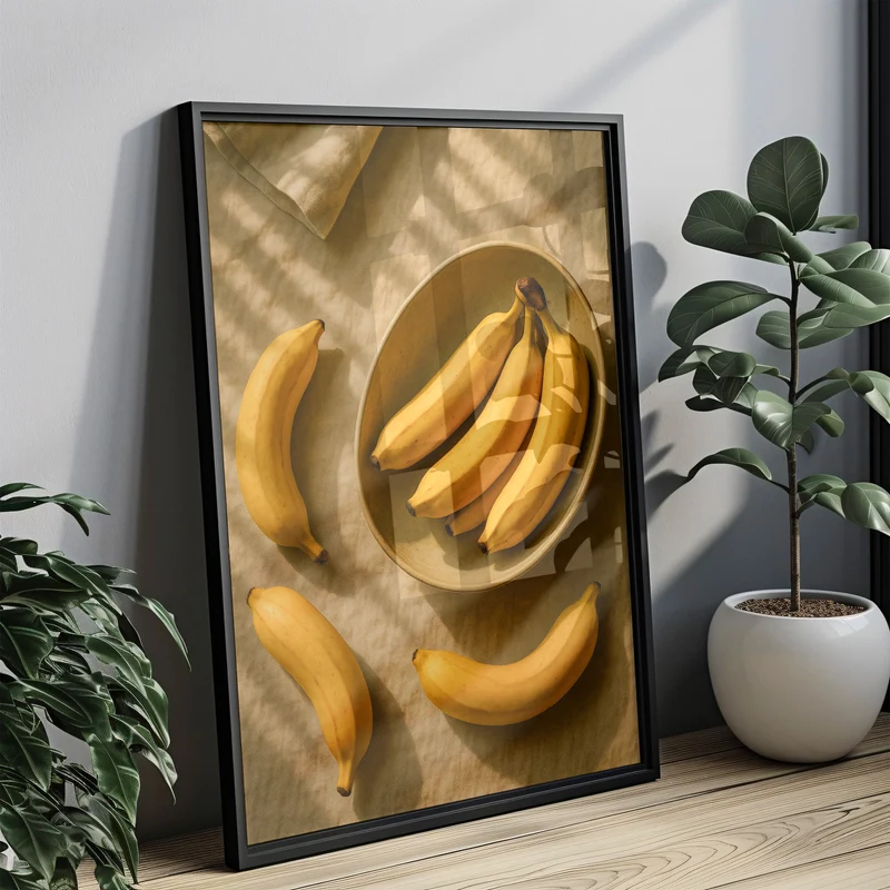 Bananen Stilleben - Küchen Bild Modern - Vintage Kunst Obstgarten