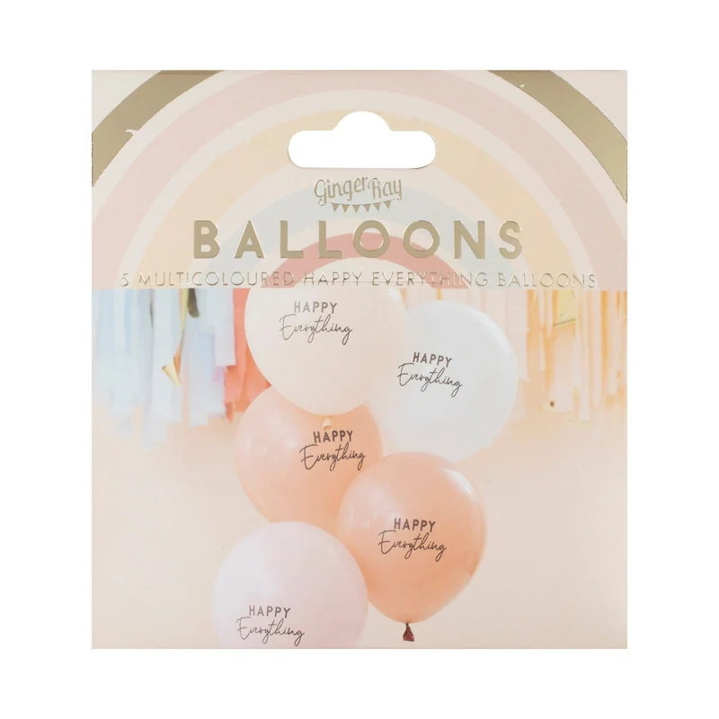 Luftballon-Set Pastell "Happy Everything" 5 Stk.
