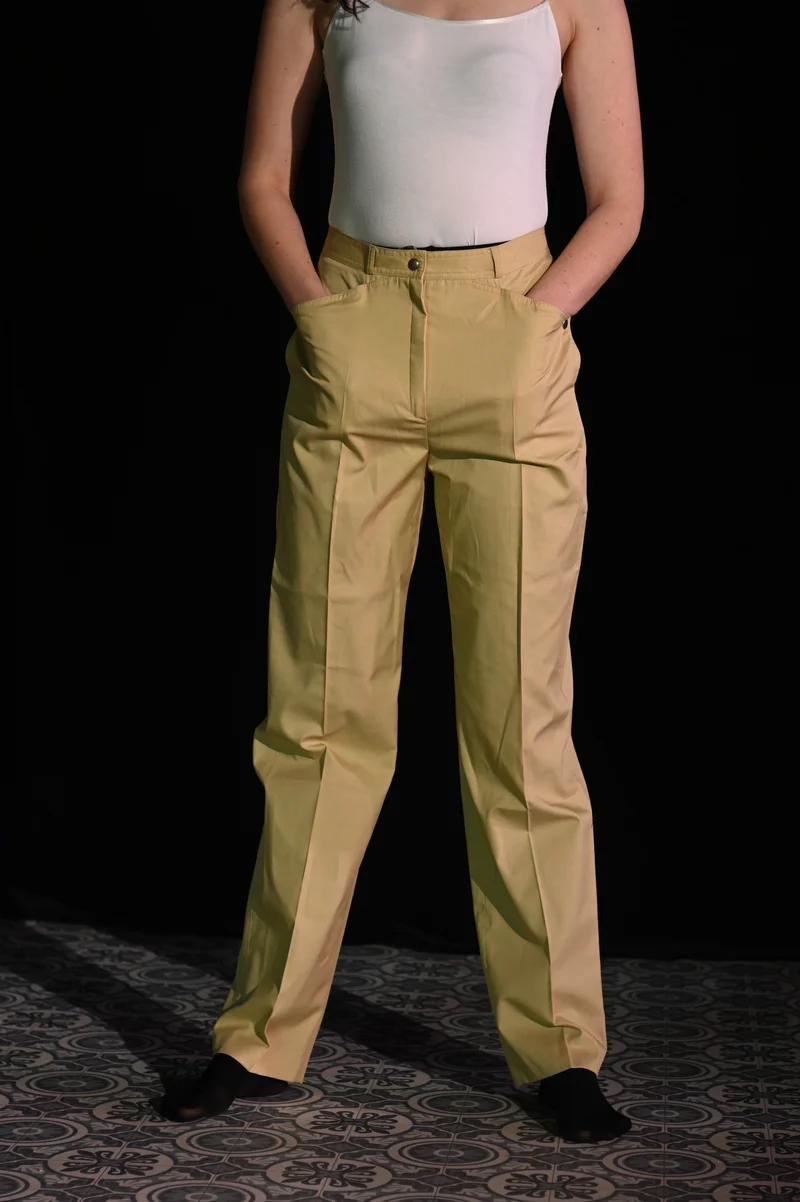 Hose - Büfelfaltenhose beige - W278