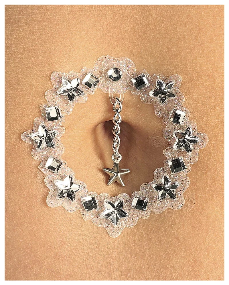 Fake Bauchnabel Bindi Silber