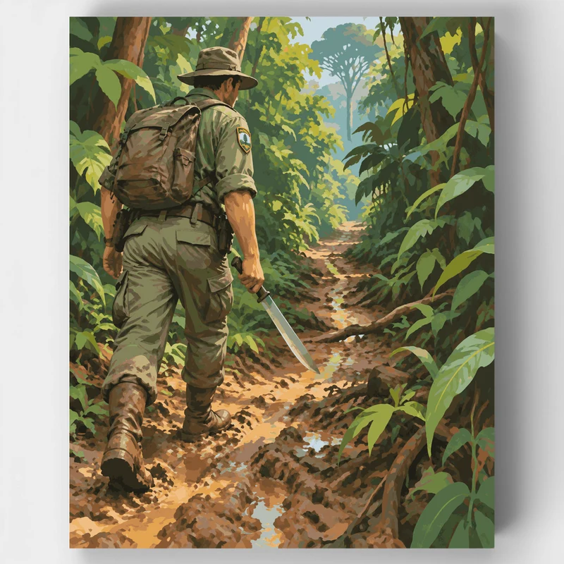 Ranger on the Muddy Trail - Paint by Numbers Kit