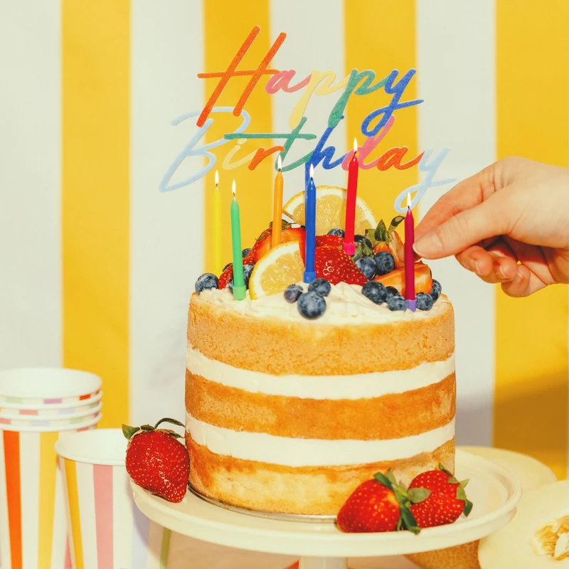 Caketopper "Happy Birthday" Bunt XL