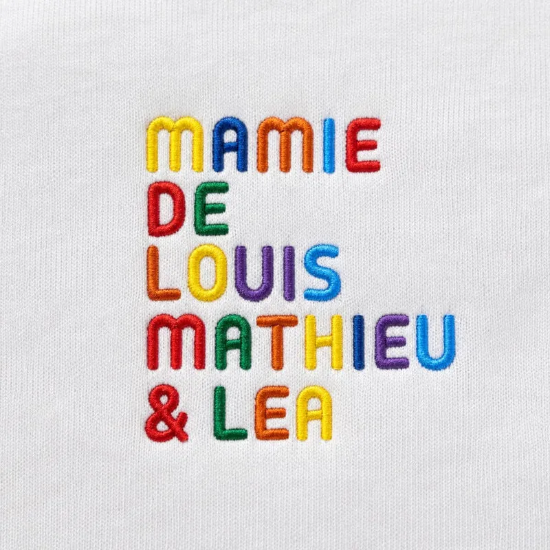 Pull personnalisé mamie - Prénoms multicolore brodé