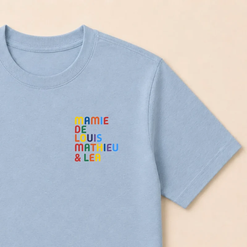 Pull personnalisé mamie - Prénoms multicolore brodé