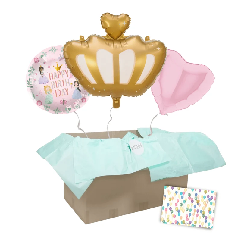 Heliumballon-Geschenk "Happy Birthday" Krönchen