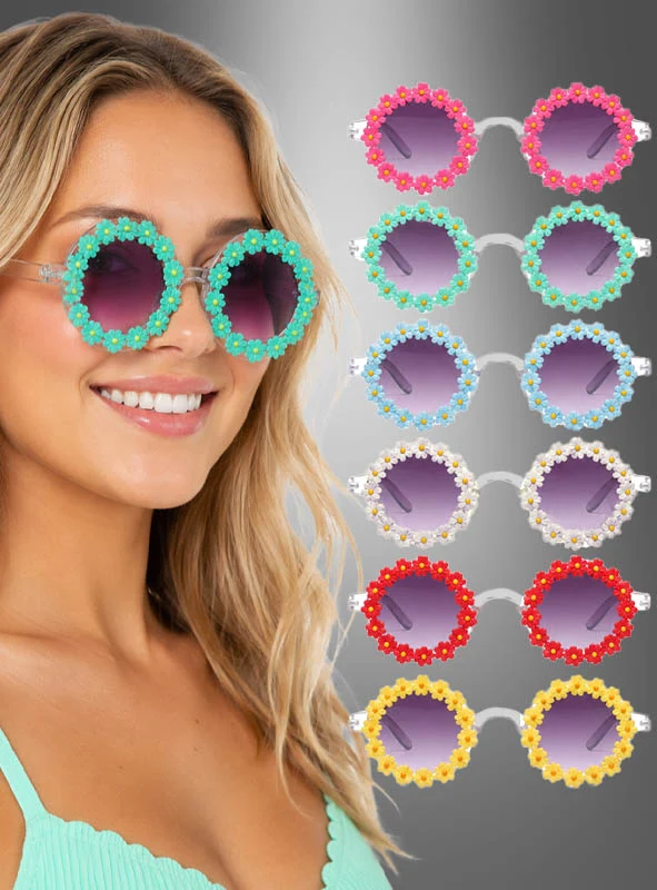 Hippie Blumen Sonnenbrille