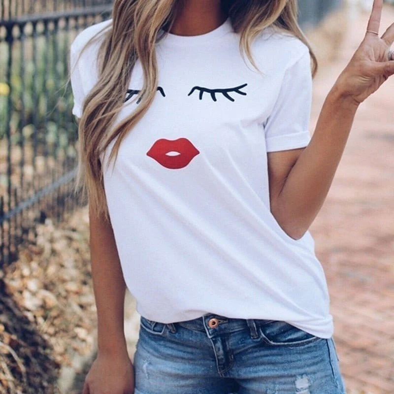 Wimpern T-Shirt Frau
