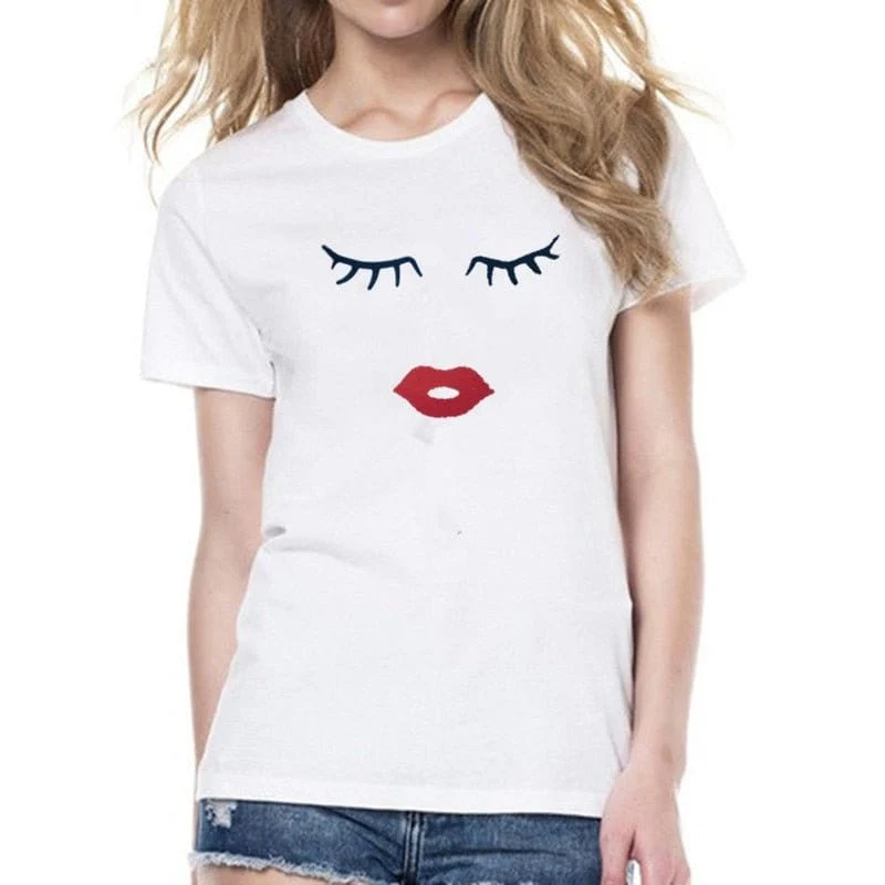 Wimpern T-Shirt Frau
