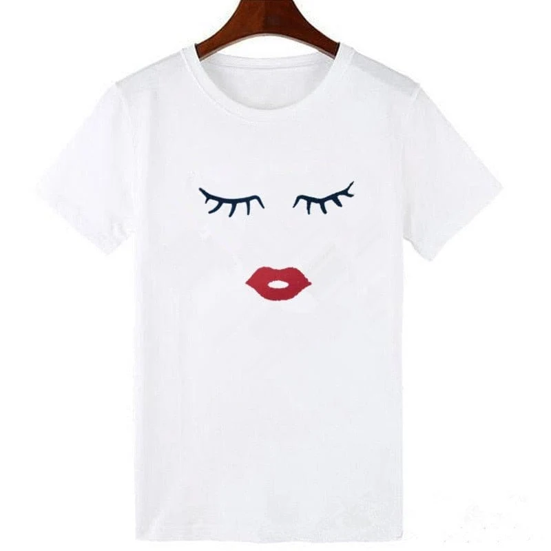Wimpern T-Shirt Frau