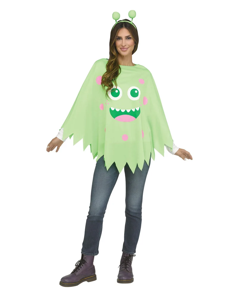 Grüner Monster Kostüm Poncho