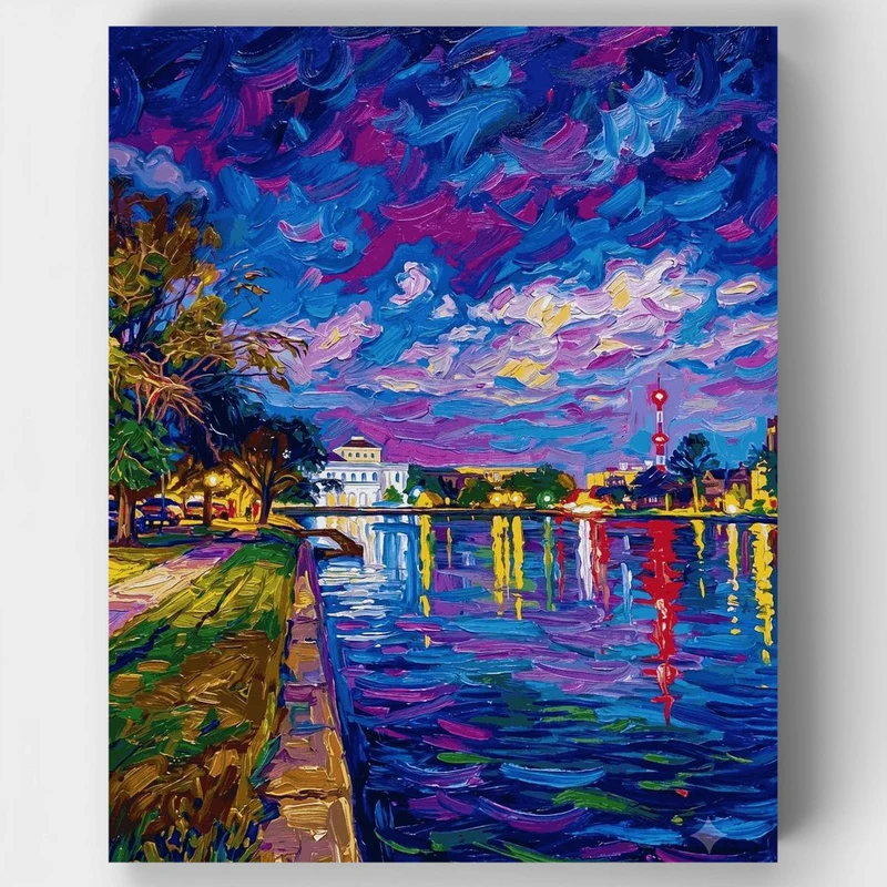"Night at the Chrysler Museum of Art" Paint by Numbers Kit