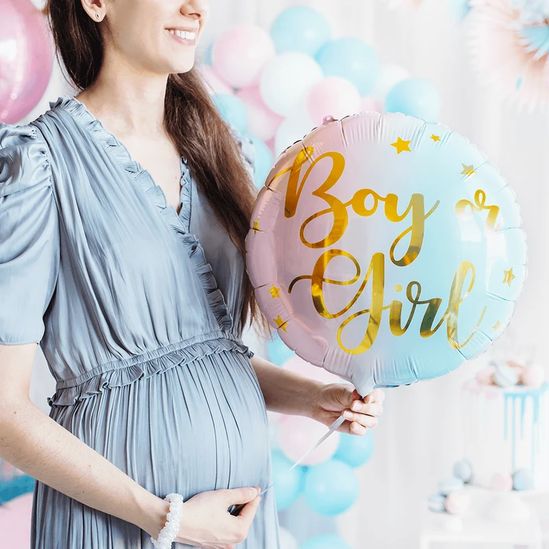 Folienballon "Boy or Girl" Pastell-Gold