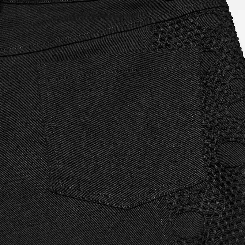 Herren Techwear Mesh Splice Schnallenriemenhose